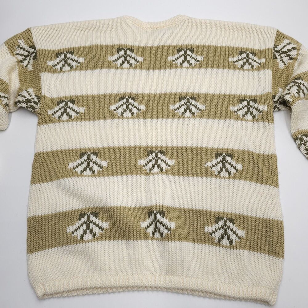 Vintage Kitty Hawk By Vivian Wang Sweater Womens Medium Beaded Stripe 80s Shell - Picture 8 of 12